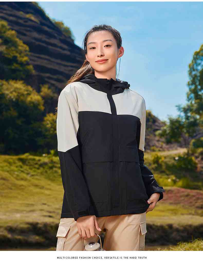 秋冬新款户外拼色连帽一体单层冲锋衣CF608(图16) 13405761840968359.jpeg