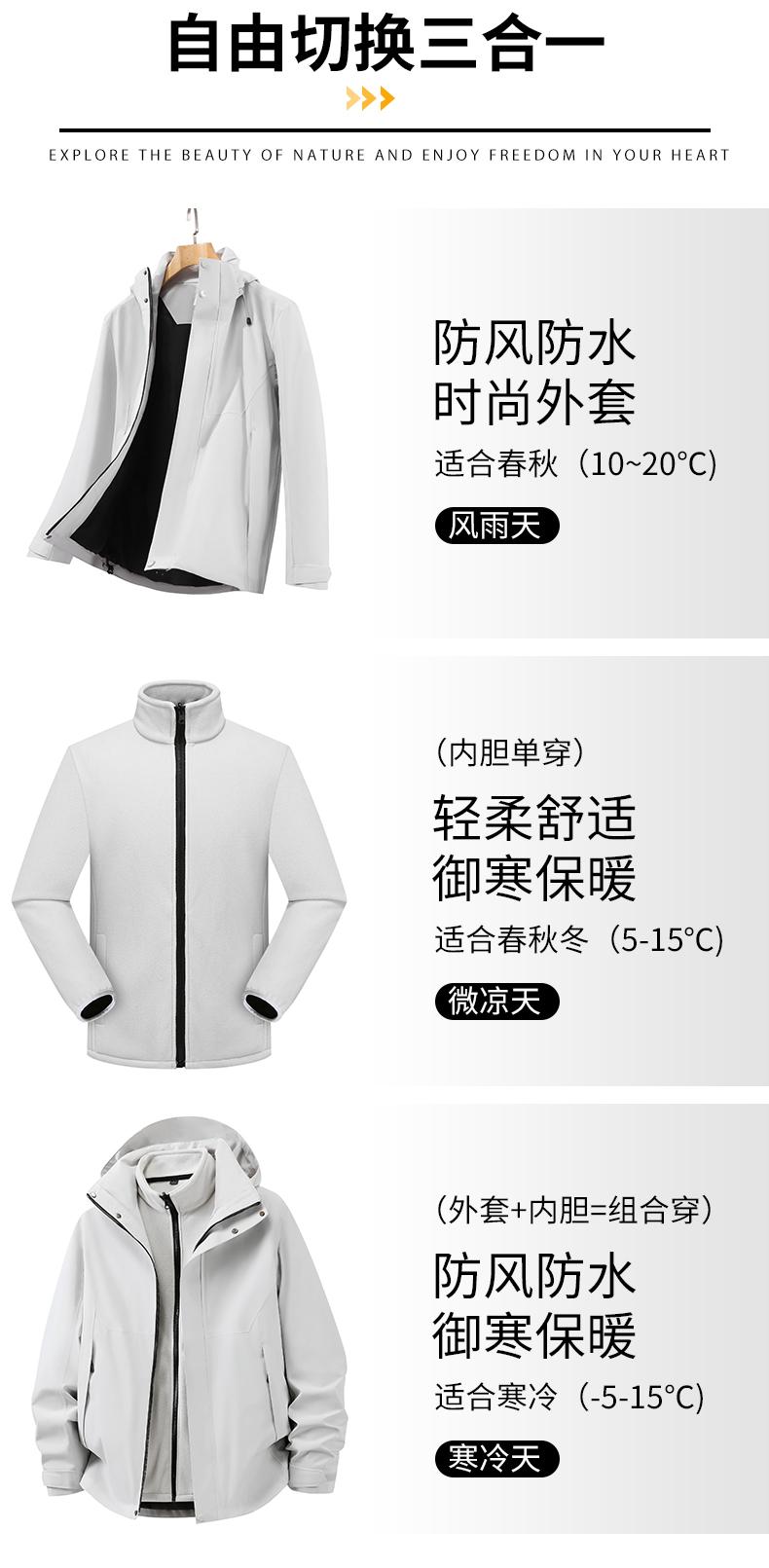 全热封压胶纯色摇粒绒两件套三合一冲锋衣CF-GT3-29777(图4) 详情 (4).jpeg