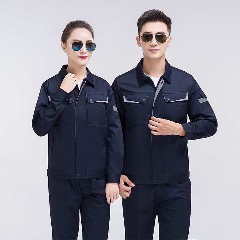 CVC涤棉磨毛厚纱卡兜配色长袖工装套装CF-H06-6801套装