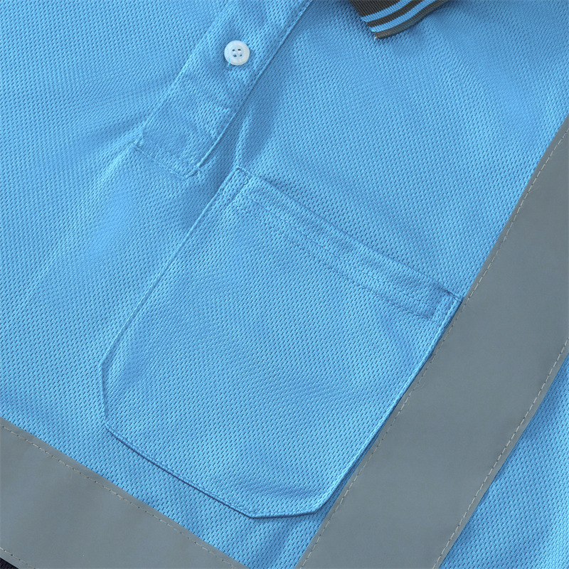 鸟眼网布透气反光衣长袖间色翻领POLO衫工作服CF4004(图17)